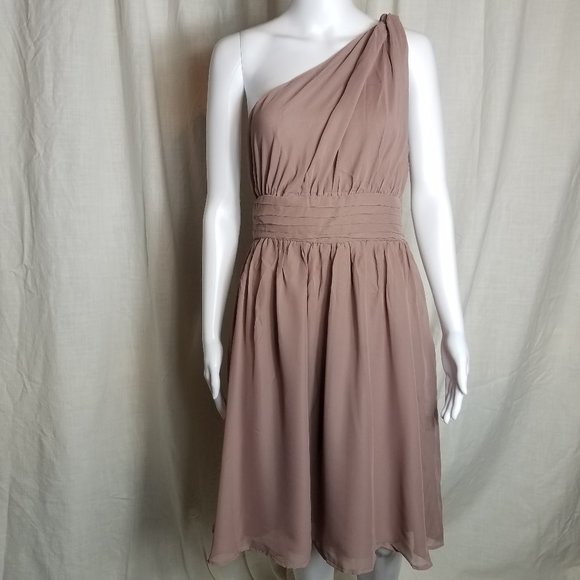 Tevolio one shoulder chiffon formal midi dress - Picture 2 of 7